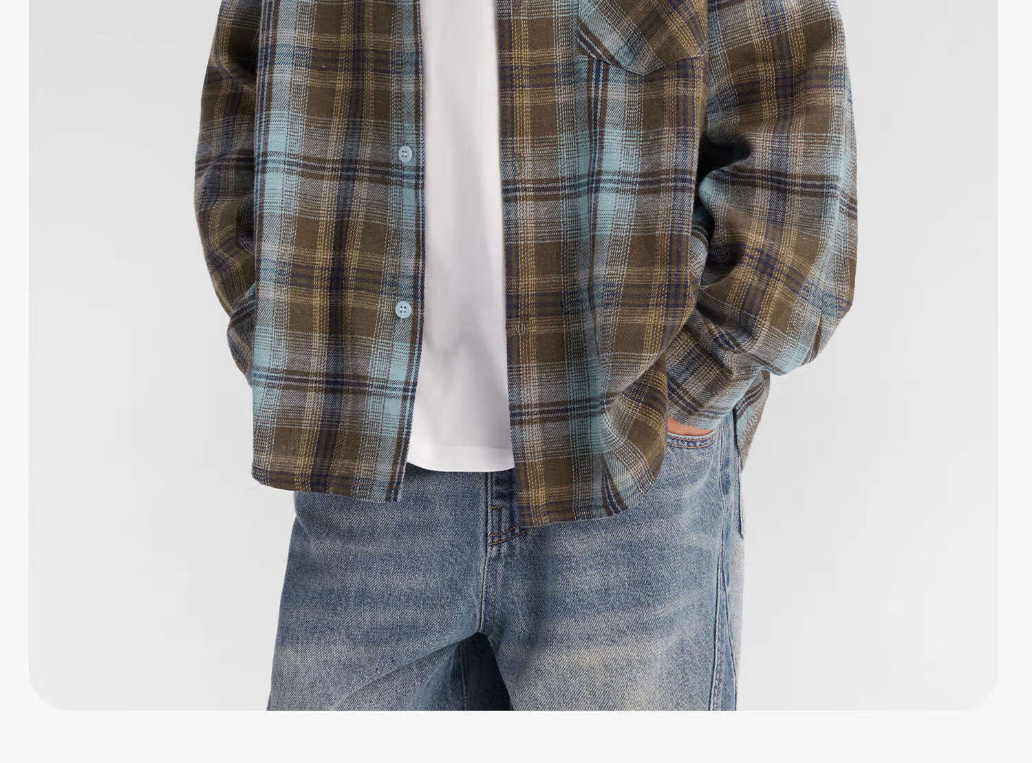 Zuo Xi Boys' Plaid Shirt 2025 New Children's Long Sleeve Shirt Autumn Boys' Jacket Coffee Color 110 12
